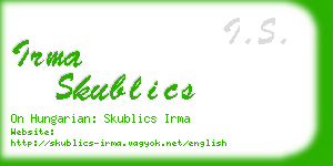 irma skublics business card